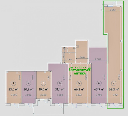 Продам торговое помещение 69,3 м2, Ярославское ш, 2к2, Москва г