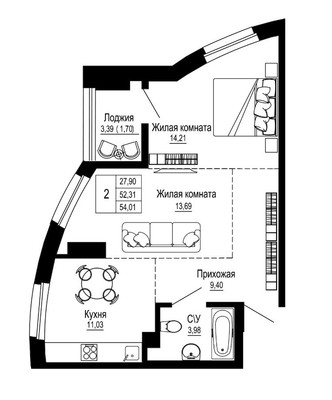 Продам двухкомнатную (2-комн.) квартиру, Привокзальная ул, 3/1, Ростов-на-Дону г
