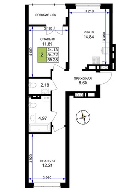 Продам двухкомнатную (2-комн.) квартиру (долевое), Героя России Катериничева ул, 1, Гурьевск г