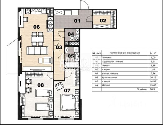 Продам трехкомнатную (3-комн.) квартиру, Тихоокеанская ул, 10к1, Парголово п