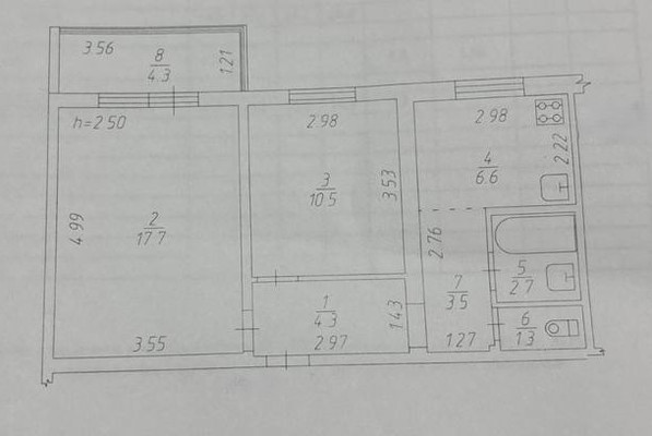 Продам двухкомнатную (2-комн.) квартиру, Приозерная ул, 13, Краснодар г