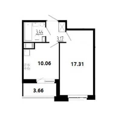 Продам однокомнатную (1-комн.) квартиру, Светлановский пр-кт, 12к1, Санкт-Петербург г