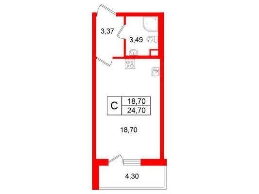 Продам однокомнатную (1-комн.) квартиру, Плесецкая ул, 16а, Санкт-Петербург г