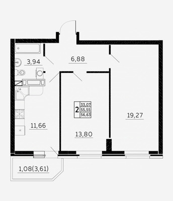 Продам двухкомнатную (2-комн.) квартиру, Горсоветская ул, 49к1, Ростов-на-Дону г