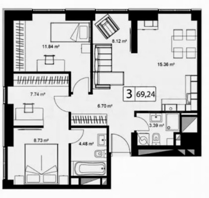 Продам трехкомнатную (3-комн.) квартиру, Новодмитровская ул, 2к1А, Москва г