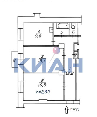 Продам двухкомнатную (2-комн.) квартиру, им.газеты Красноярский рабочий пр-кт, 79, Красноярск г