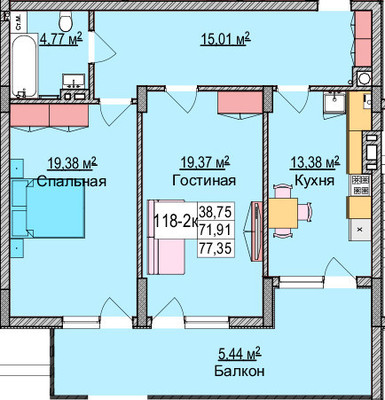 Продам двухкомнатную (2-комн.) квартиру, Гагарина ул, 87, Зеленоградск г