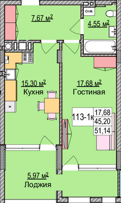 Продам однокомнатную (1-комн.) квартиру, Гагарина ул, 87, Зеленоградск г