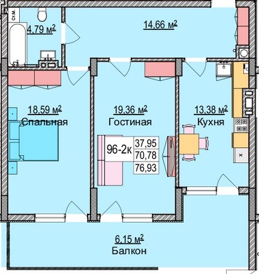 Продам двухкомнатную (2-комн.) квартиру, Гагарина ул, 87, Зеленоградск г