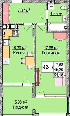 Продам однокомнатную (1-комн.) квартиру, Гагарина ул, 87, Зеленоградск г
