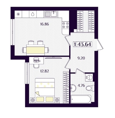 Продам однокомнатную (1-комн.) квартиру (долевое), Потемкина ул, Зеленоградск г