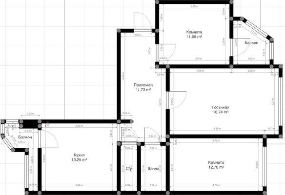 Продам трехкомнатную (3-комн.) квартиру, Московская ул, 4, Нальчик г