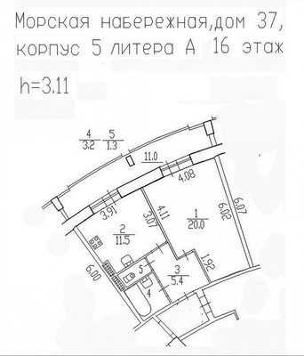 Продам однокомнатную (1-комн.) квартиру, Морская наб, 37Ак5, Санкт-Петербург г