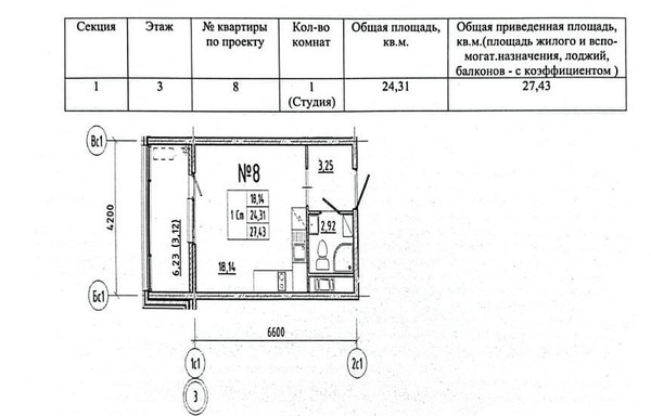 Продам однокомнатную (1-комн.) квартиру (долевое), Новгородская ул, 8А, Санкт-Петербург г