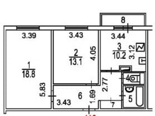 Продам двухкомнатную (2-комн.) квартиру, Исаева ул, 12/2, Королев г