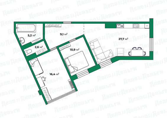 Продам трехкомнатную (3-комн.) квартиру, Октябрьский проезд, 18, Киров г