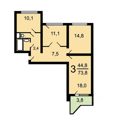 Продам трехкомнатную (3-комн.) квартиру, Маршала Голованова ул, 13, Москва г