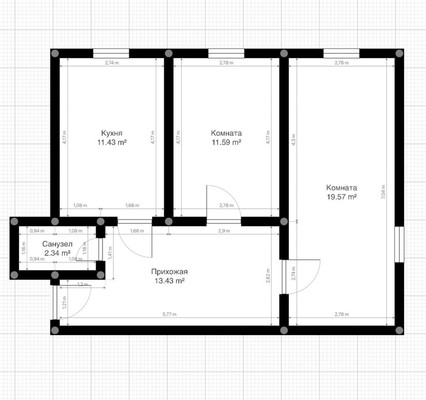 Продам двухкомнатную (2-комн.) квартиру, Чернышевского ул, 201кб, Нальчик г