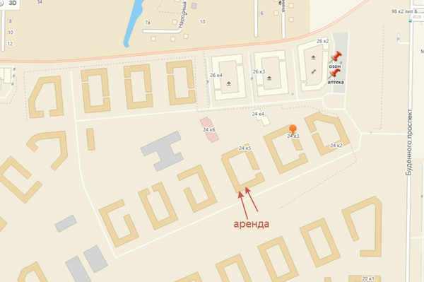 Сдам коммерческое помещение 42,91 м2, Буденного пр-кт, 24к5, Стрельна п
