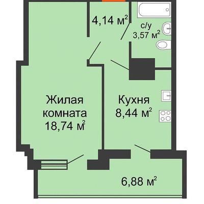 Продам однокомнатную (1-комн.) квартиру, Комарова б-р, 1кИ, Ростов-на-Дону г