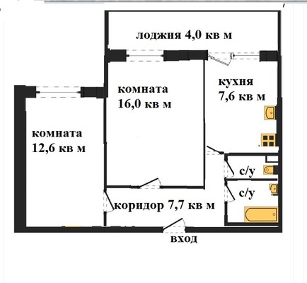 Продам двухкомнатную (2-комн.) квартиру, Ватутина ул, 10, Пенза г