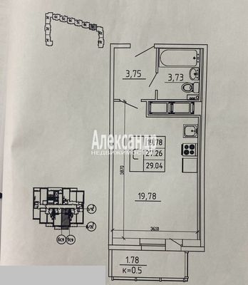 Продам однокомнатную (1-комн.) , Ручьевский пр-кт, 1/24, Мурино п
