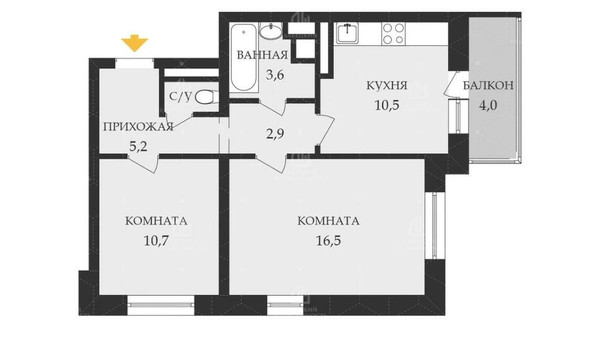 Продам двухкомнатную (2-комн.) квартиру, Васнецовский пр-кт, 18, Санкт-Петербург г