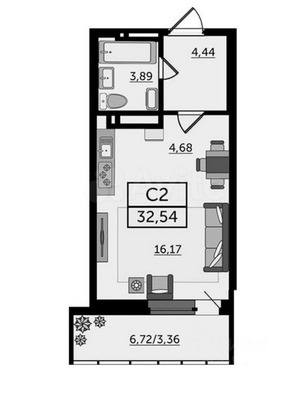 Продам однокомнатную (1-комн.) квартиру, Ворошиловский пр-кт, 82/4, Ростов-на-Дону г