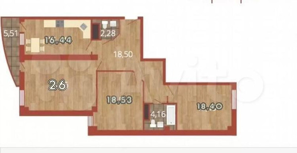 Продам трехкомнатную (3-комн.) квартиру, Журавлева пер, 130, Ростов-на-Дону г