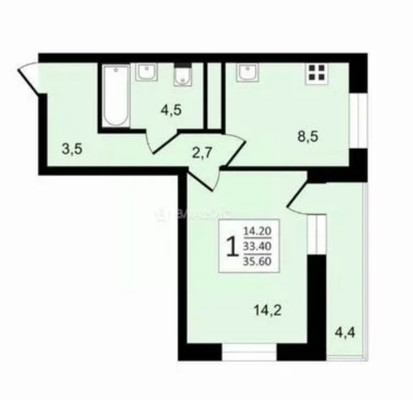 Продам однокомнатную (1-комн.) квартиру, Подмосковный кв-л, 67к1, Малаховка рп