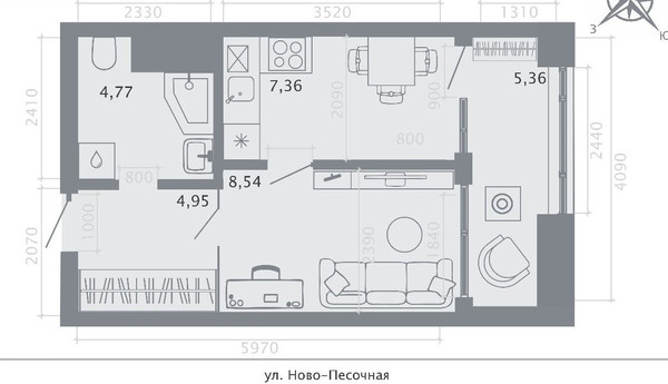 Продам однокомнатную (1-комн.) квартиру, Островского ул, 116, Казань г