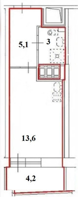 Продам однокомнатную (1-комн.) квартиру, Цимбалина ул, 25, Санкт-Петербург г