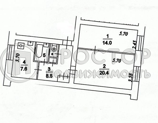 Продам двухкомнатную (2-комн.) квартиру, Каширское ш, 7к1, Москва г