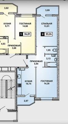 Продам двухкомнатную (2-комн.) квартиру, им. Григория Булгакова ул, 6, Краснодар г