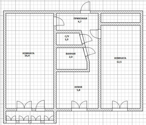Продам двухкомнатную (2-комн.) квартиру, 12-й мкр, 1, Дятьково г