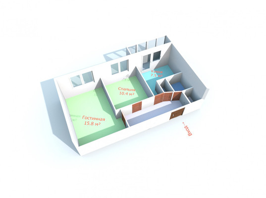 Продам двухкомнатную (2-комн.) квартиру, Космонавта Комарова ул, 2, Воронеж г