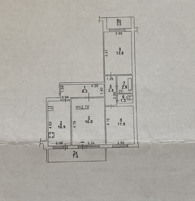 Продам трехкомнатную (3-комн.) квартиру, Горшкова пр-кт, 6в, Ростов-на-Дону г