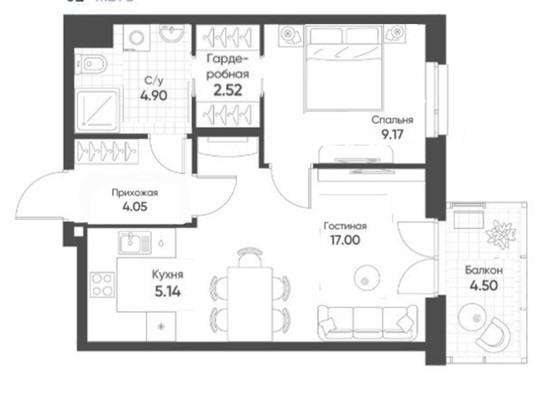 Продам двухкомнатную (2-комн.) квартиру, Гаврилова ул, 7к1, Казань г