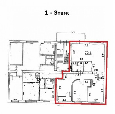 Сдам офисное помещение 72,4 м2, Б.Хмельницкого ул, 87, Калининград г