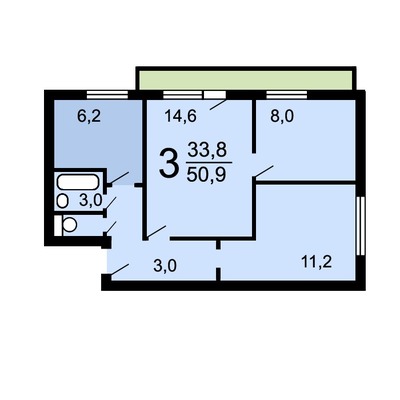 Продам трехкомнатную (3-комн.) квартиру, Бехтерева ул, 41к3, Москва г
