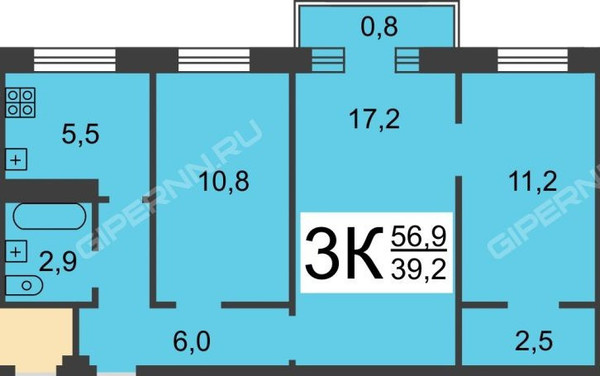 Продам трехкомнатную (3-комн.) квартиру, Ленина пр-кт, 48в, Нижний Новгород г