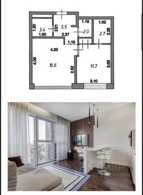 Продам двухкомнатную (2-комн.) квартиру, Согласия ул, 19, Красногорск г