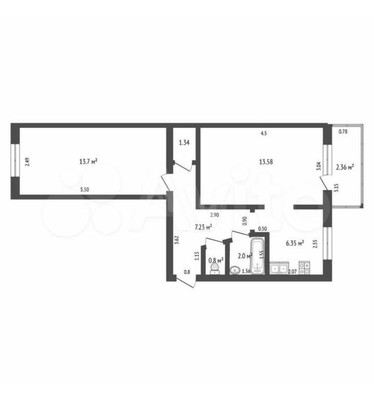 Продам двухкомнатную (2-комн.) квартиру, Полевая ул, 2, Северный рп