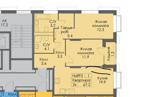 Продам трехкомнатную (3-комн.) квартиру (долевое), Халитова ул, Казань г