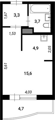 Продам однокомнатную (1-комн.) квартиру, Богатырский пр-кт, 25Ак1, Санкт-Петербург г