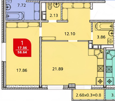 Продам однокомнатную (1-комн.) квартиру, Конгрессная ул, 19/1к2, Краснодар г