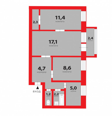 Продам трехкомнатную (3-комн.) квартиру, Ленинградская ул, 71А, Пушкин г