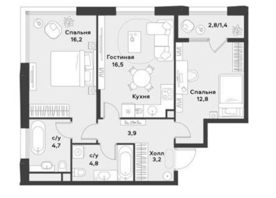 Продам трехкомнатную (3-комн.) квартиру (долевое), Арбат ул, 1к1, Москва г