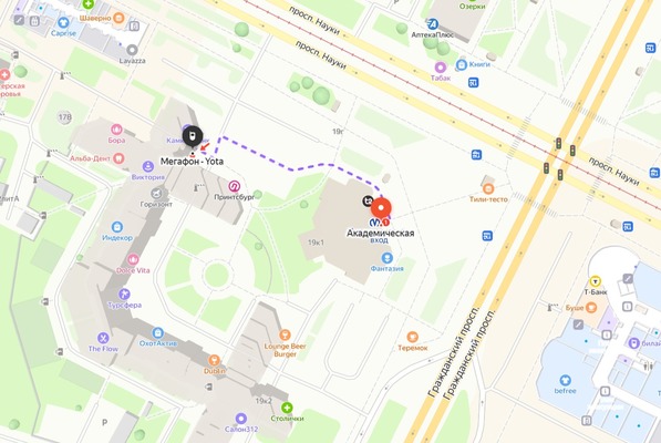 Сдам торговое помещение 47,1 м2, Науки пр-кт, 19к2, Санкт-Петербург г