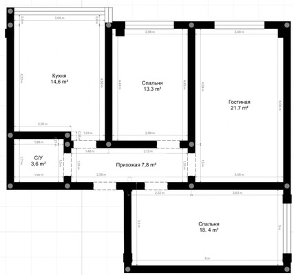 Продам трехкомнатную (3-комн.) квартиру, Тлостанова ул, 32, Нальчик г